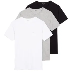 3-Pack Logo Organic Cotton T-Shirts, Black/White/Grey