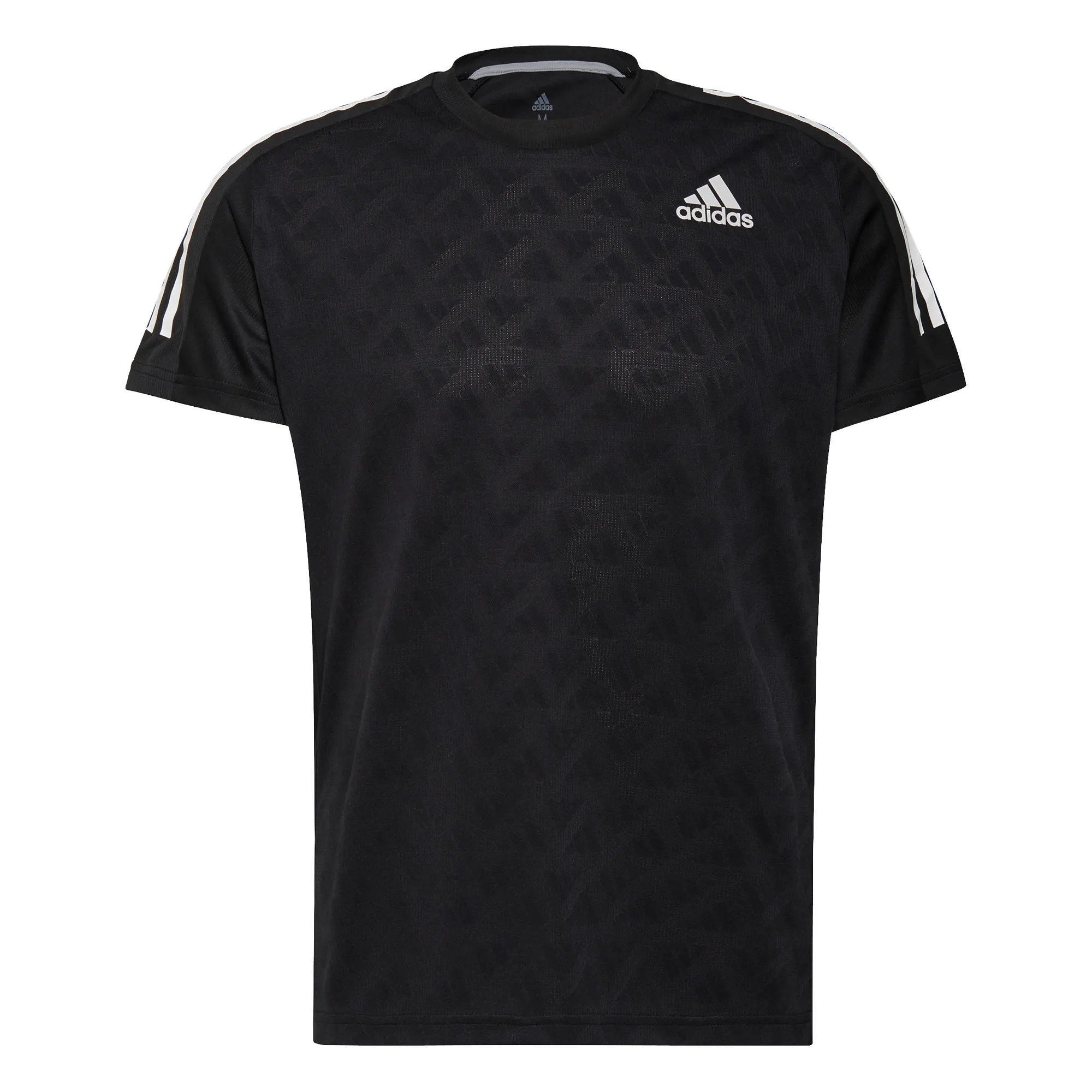 Adidas Men&#x27;s Own The Run Tee 3-Stripes Running Tee Black/Black/White | Buy Adidas Men&#x27;s Own The Run Tee 3-Stripes Running Tee Black/Black/White here | Outnorth