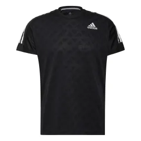 Adidas Men&#x27;s Own The Run Tee 3-Stripes Running Tee Black/Black/White | Buy Adidas Men&#x27;s Own The Run Tee 3-Stripes Running Tee Black/Black/White here | Outnorth