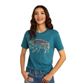 Ariat Women's Bison Ranch Deep Sea Heather T Shirt