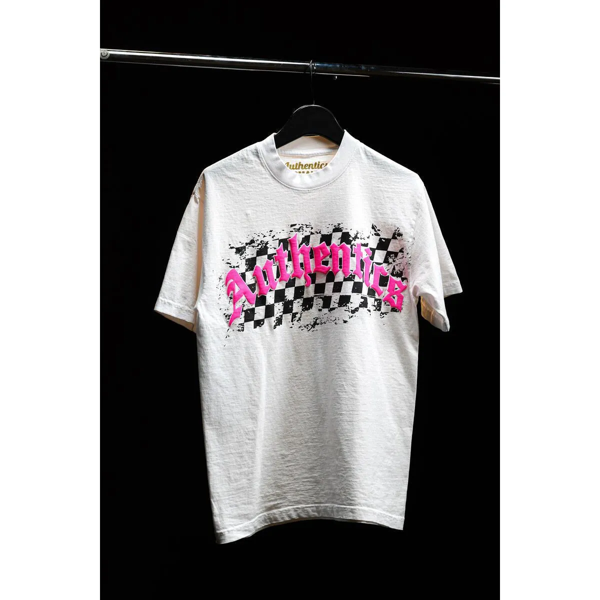 Authentics "Arch Checkered" Tee - White/Pink