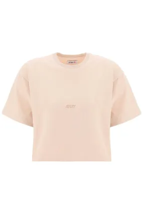 Autry boxy t-shirt with debossed logo