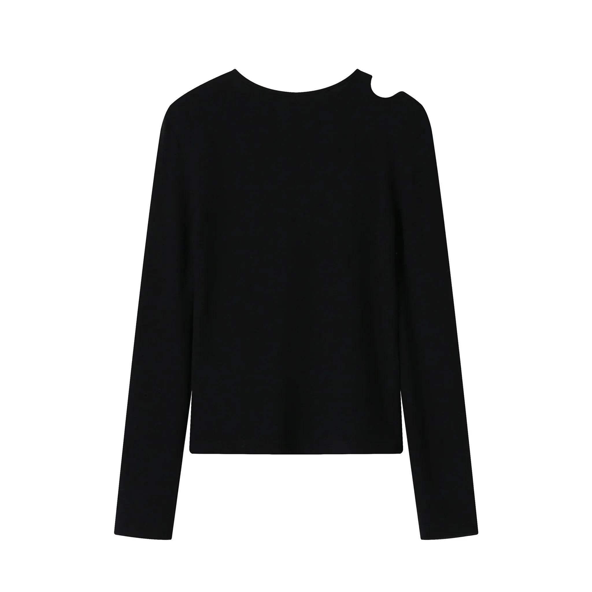 Black Cut-out Bottoming Shirt