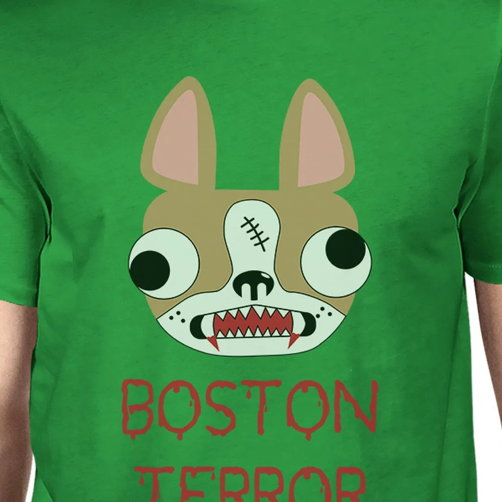 Boston Terror Terrier Mens Green Shirt