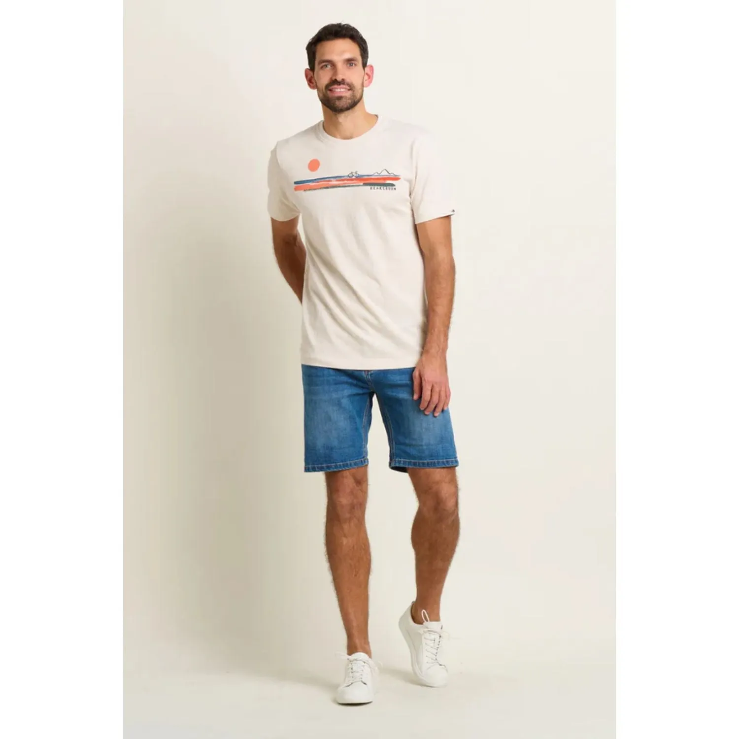 Brakeburn S White Printed Bike T-Shirt