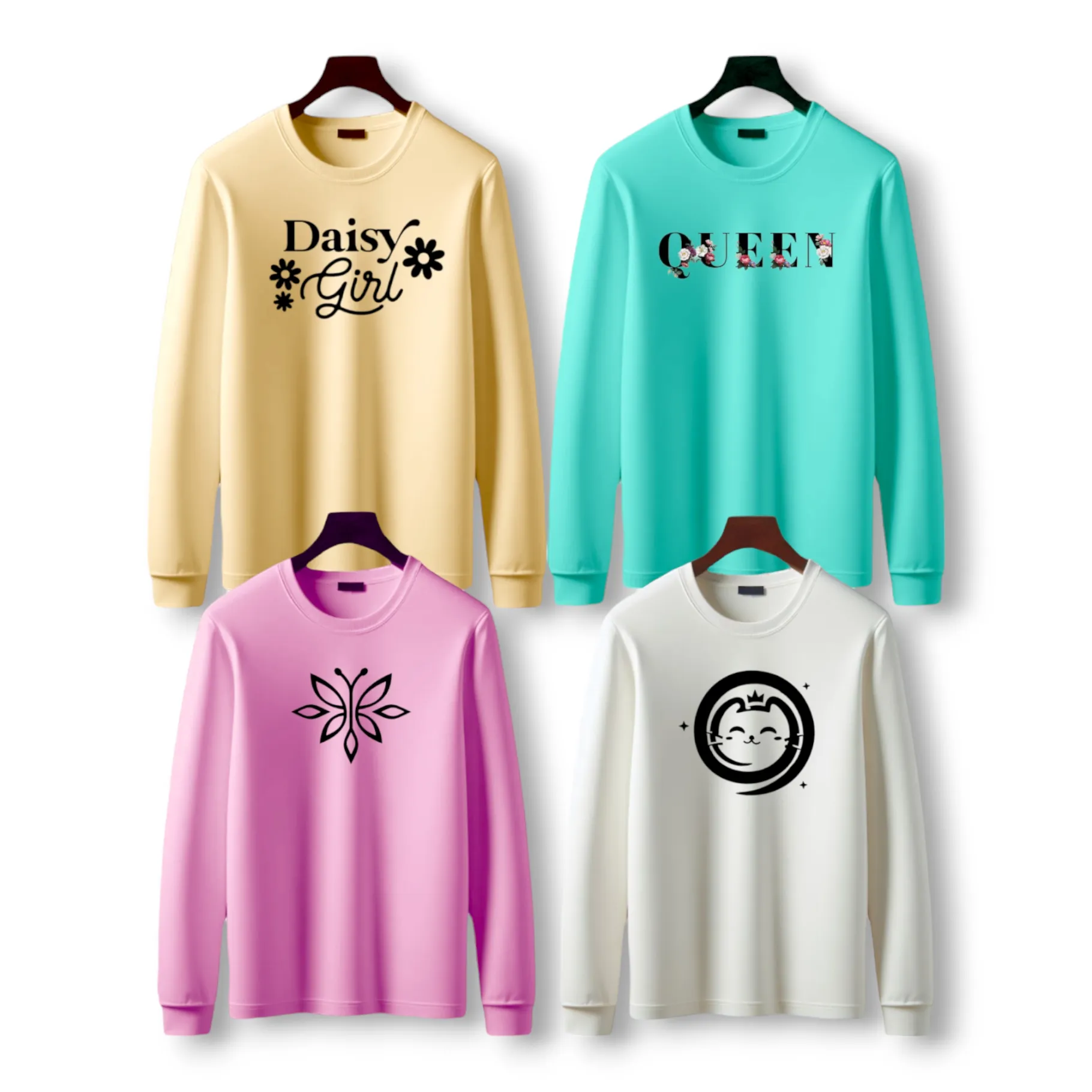 Bundle Of 4 Summer Women's full Sleeve T-shirt