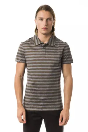 BYBLOS Gray Cotton Men Polo Shirt