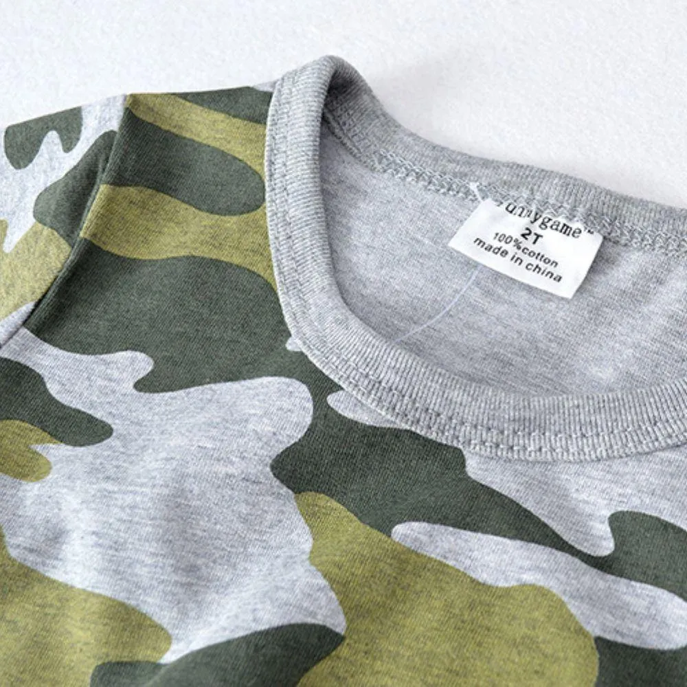 CAMOUFLAGE PRINT COTTON T-SHIRT
