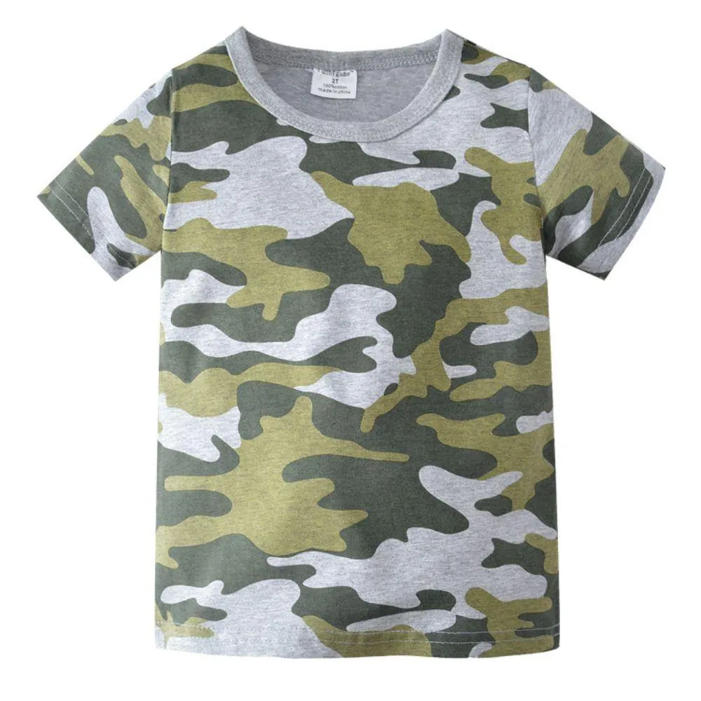 CAMOUFLAGE PRINT COTTON T-SHIRT