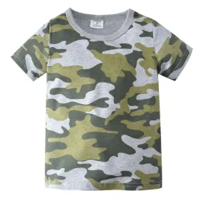 CAMOUFLAGE PRINT COTTON T-SHIRT