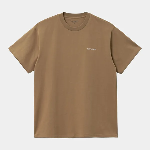 Carhartt WIP S/S Script Embroidery Tee - Buffalo / White