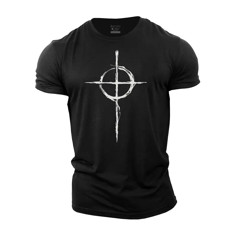 Celtic Cross Graphic Cotton T-Shirts