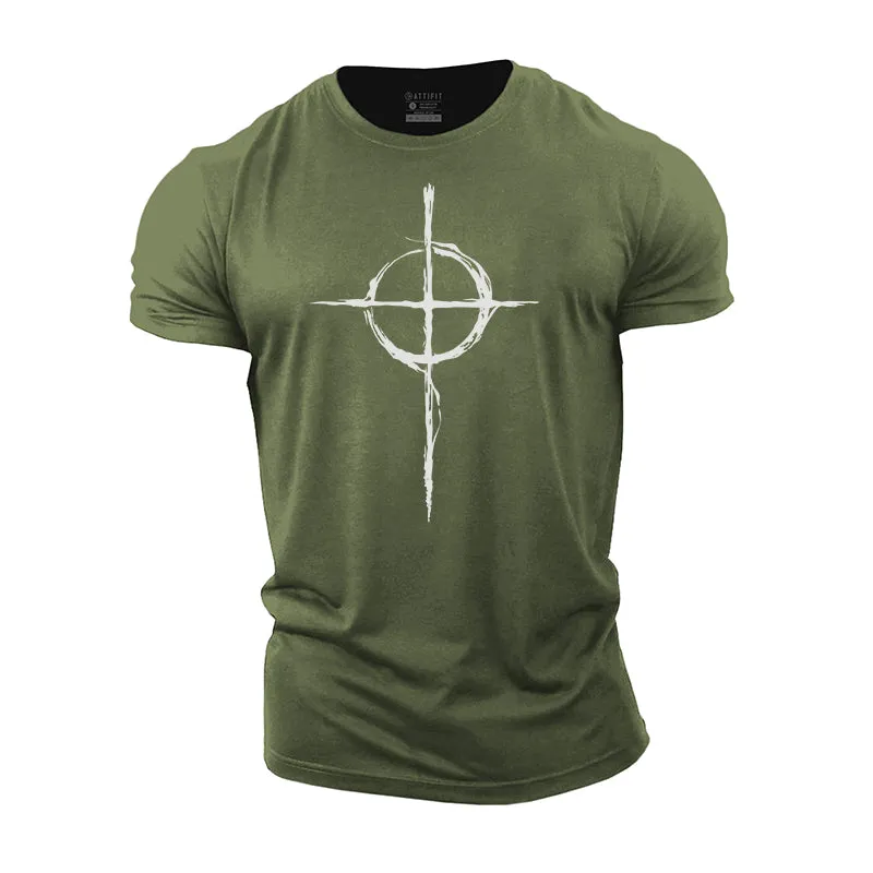 Celtic Cross Graphic Cotton T-Shirts