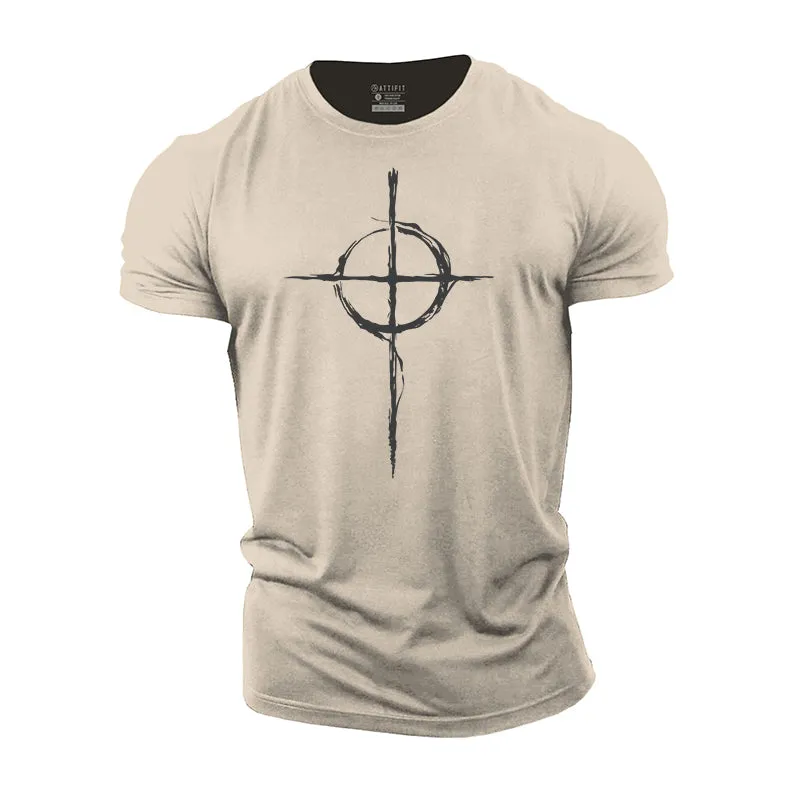 Celtic Cross Graphic Cotton T-Shirts