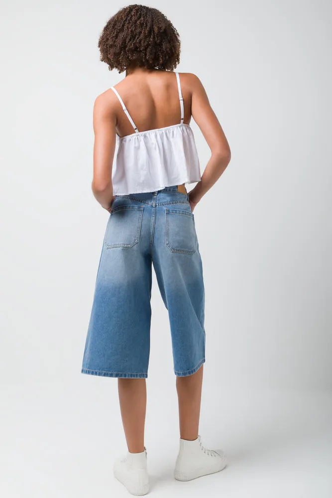 Cotton Cami with Anglaise Detail White