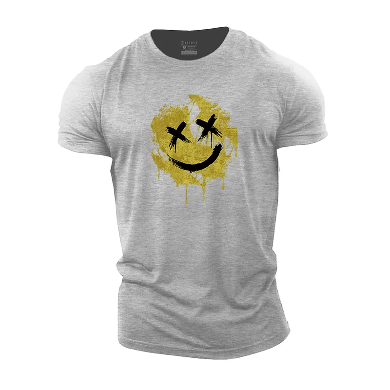 Cracked Smiley Cotton T-Shirts