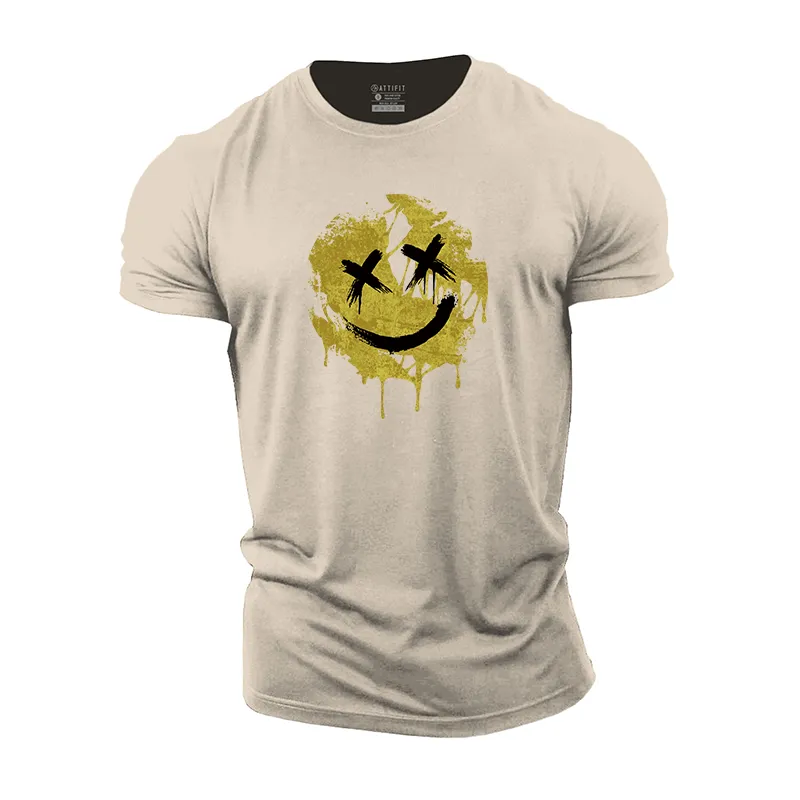 Cracked Smiley Cotton T-Shirts