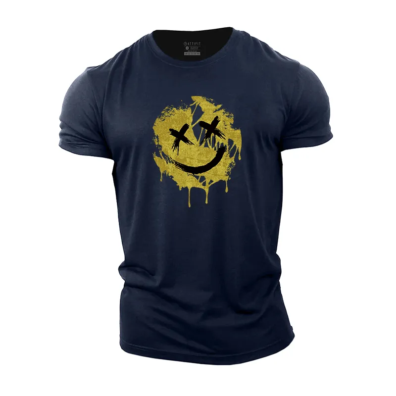 Cracked Smiley Cotton T-Shirts
