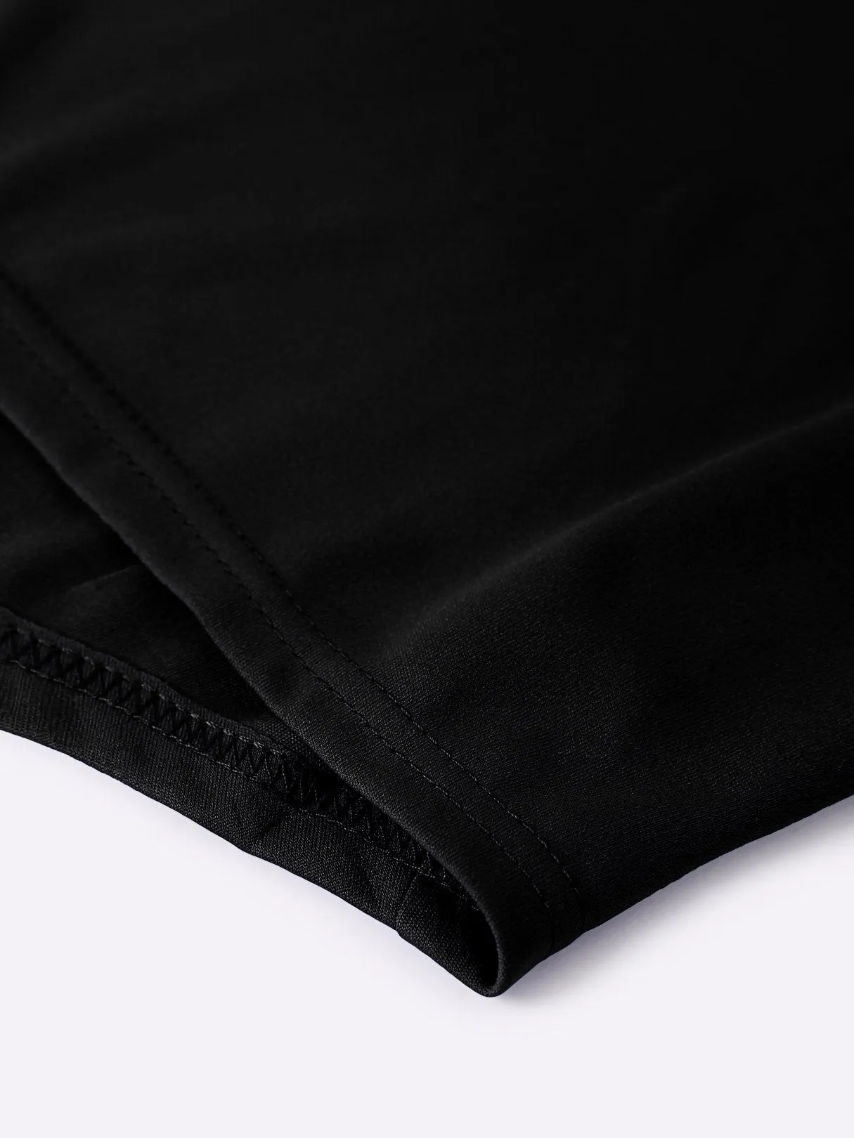 Custom Off The Shoulder Slit Half Sleeve Irregular Hem Black T-Shirts