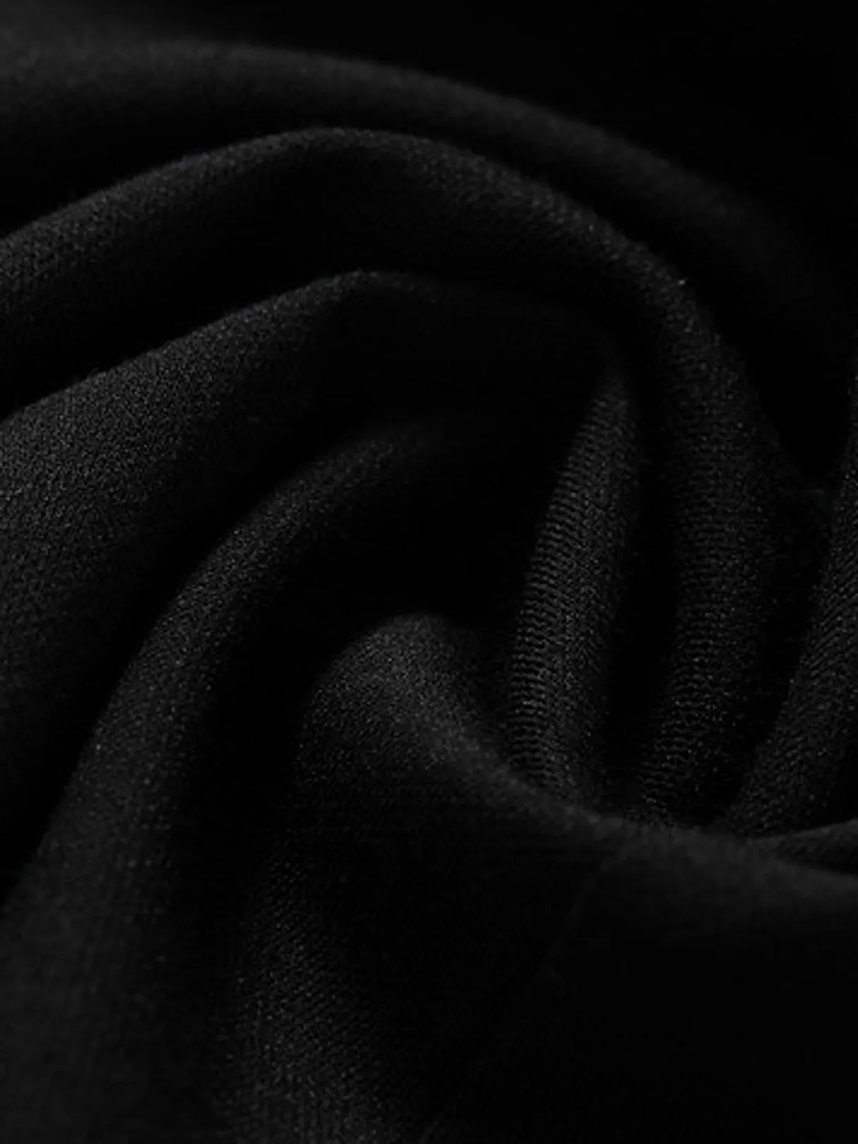 Custom Roll Neck Cut Out Long Sleeve Black Top