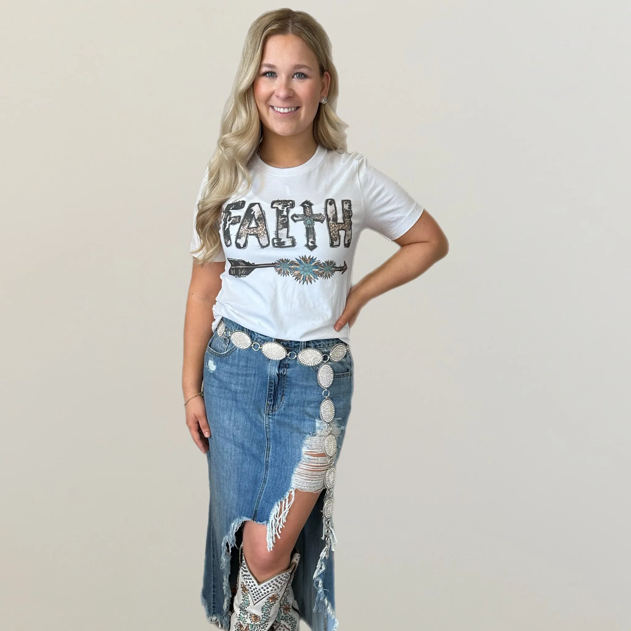 Faith Leopard Graphic Tee