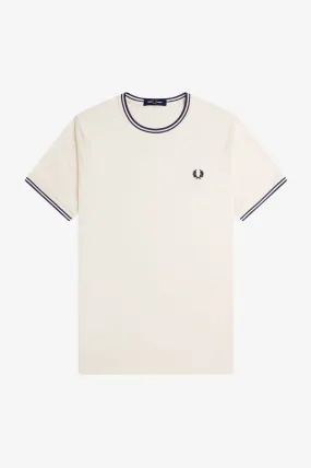 Fred Perry Twin Tipped T-Shirt M1588 // ECRU/TENNIS BLUE Y24