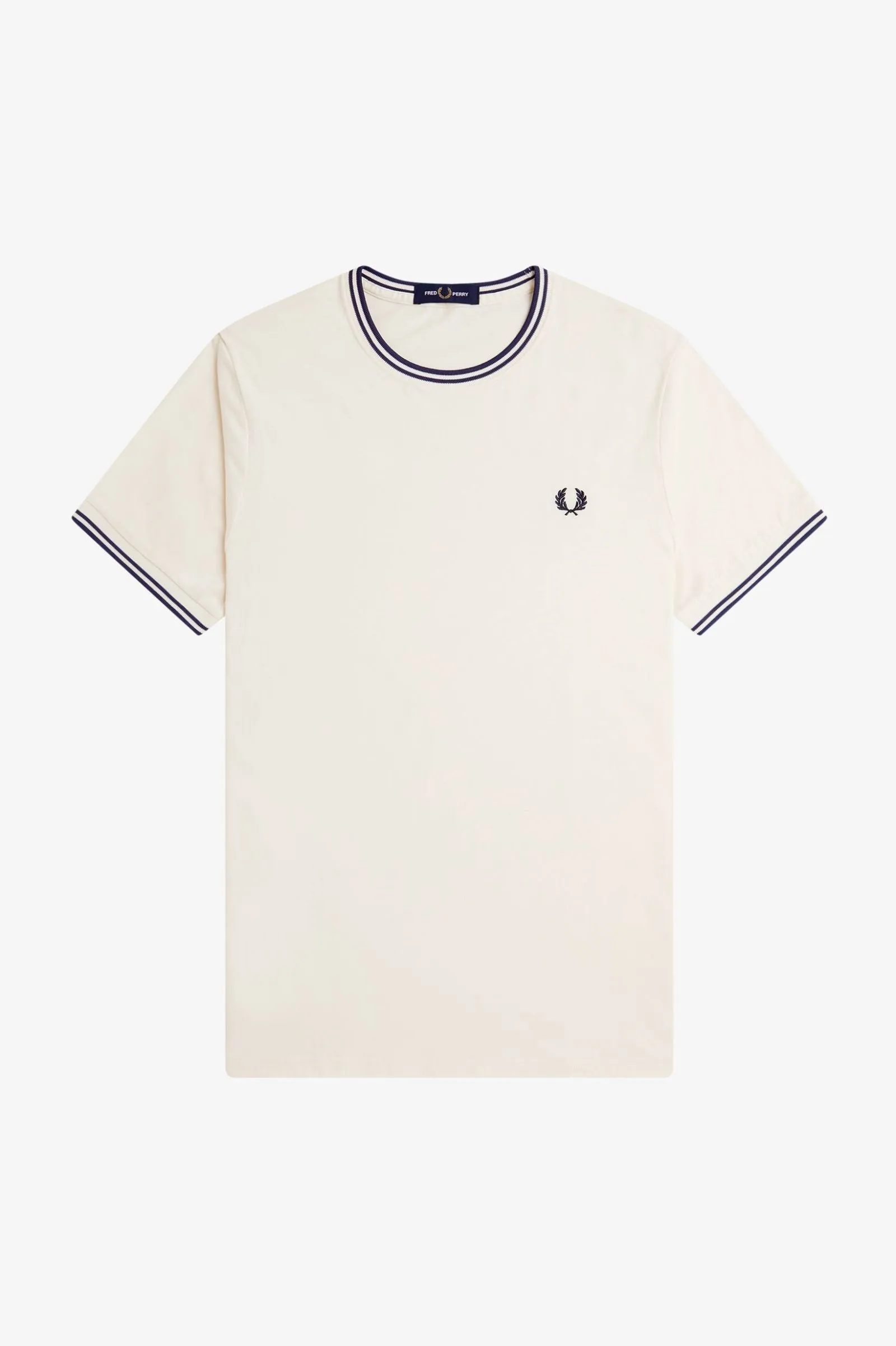 Fred Perry Twin Tipped T-Shirt M1588 // ECRU/TENNIS BLUE Y24