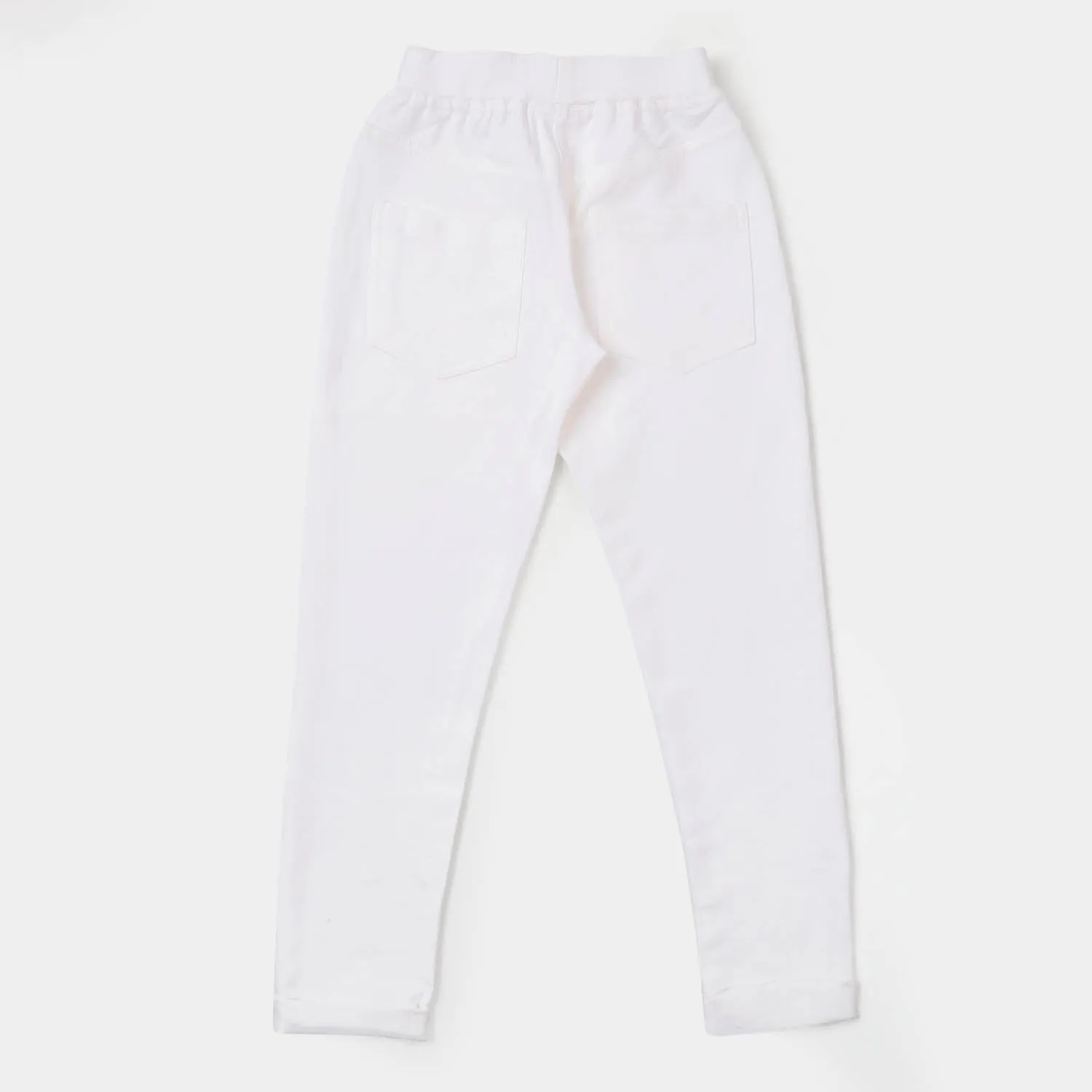 Girls Knitted Jeggings - White