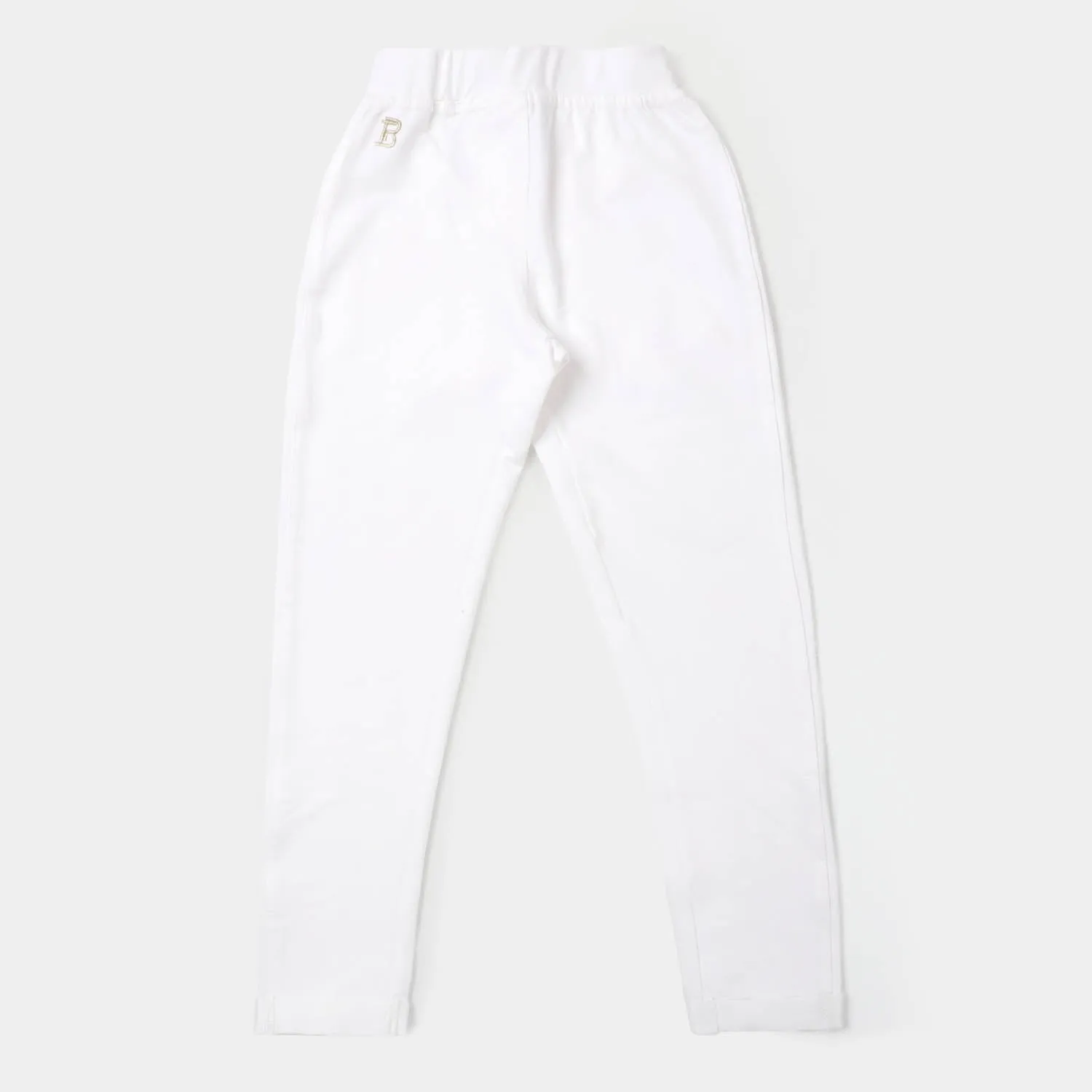 Girls Knitted Jeggings - White