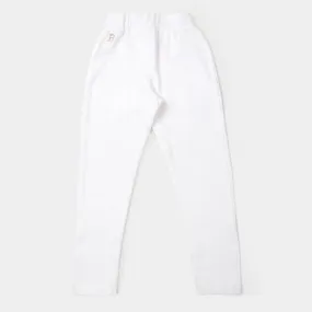Girls Knitted Jeggings - White