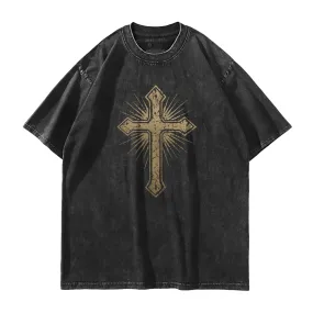 Golden Cross Washed T-Shirt