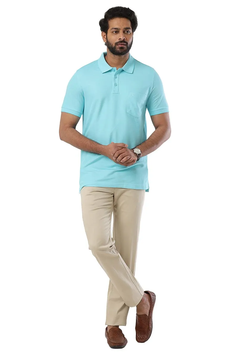 Golf Polo - Blue Turquoise T-Shirts For Men | Ariser