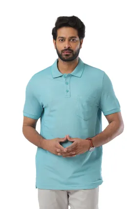 Golf Polo - Greenish Blue T-Shirts For Men | Ariser
