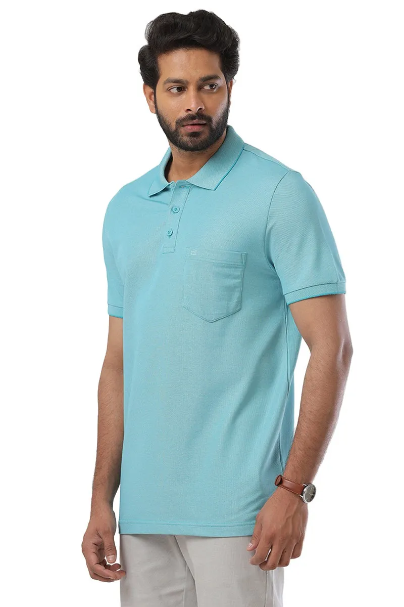 Golf Polo - Greenish Blue T-Shirts For Men | Ariser