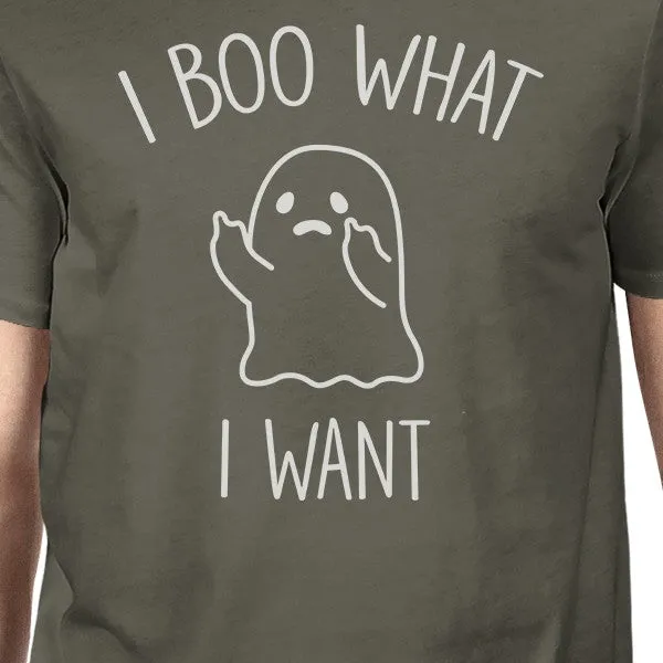 I Boo What I Want Ghost Mens Dark Grey Shirt