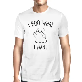 I Boo What I Want Ghost Mens White Shirt