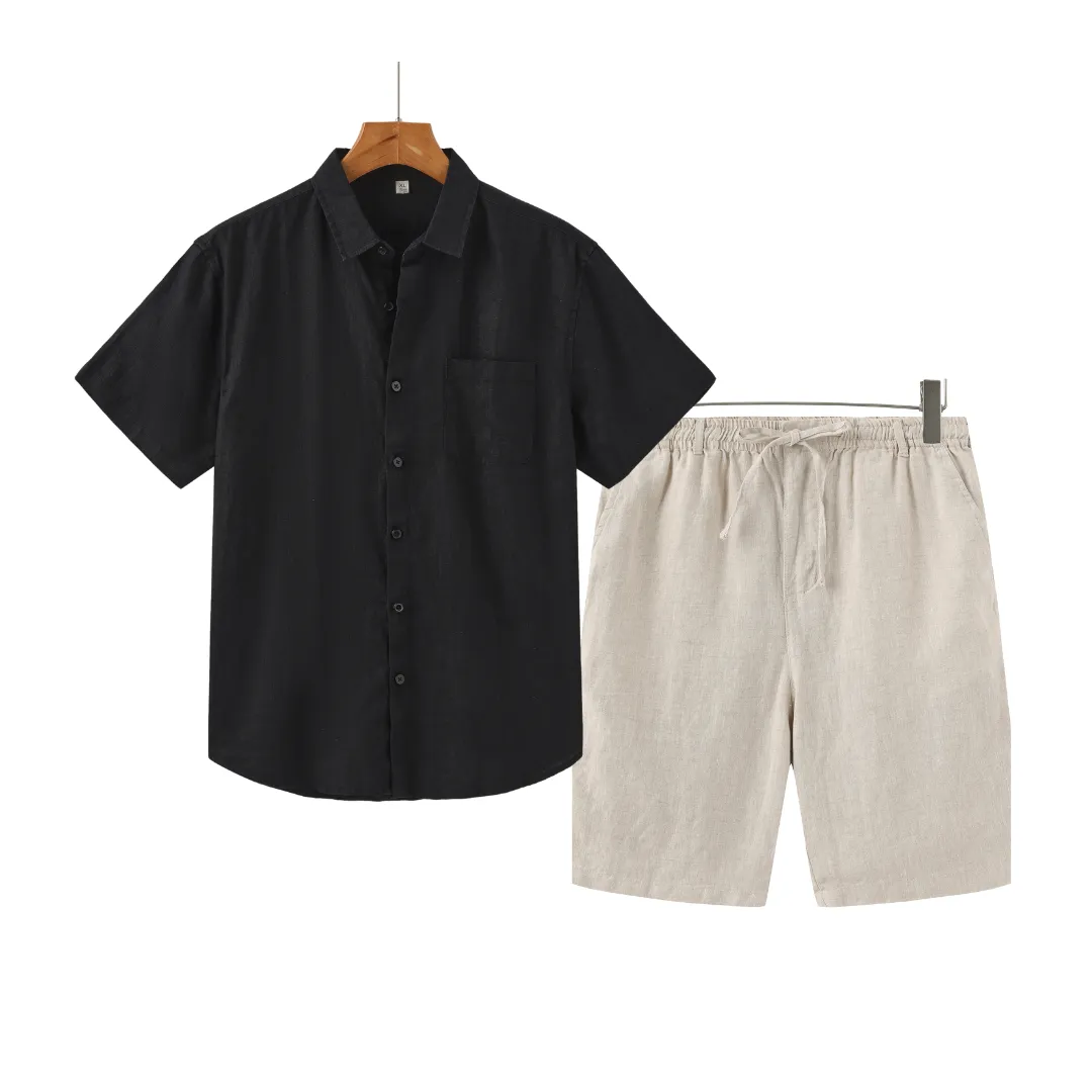 Icarus Linen Shorts Set - Lightweight Casual T-Shirt for Effortless Summer Style
