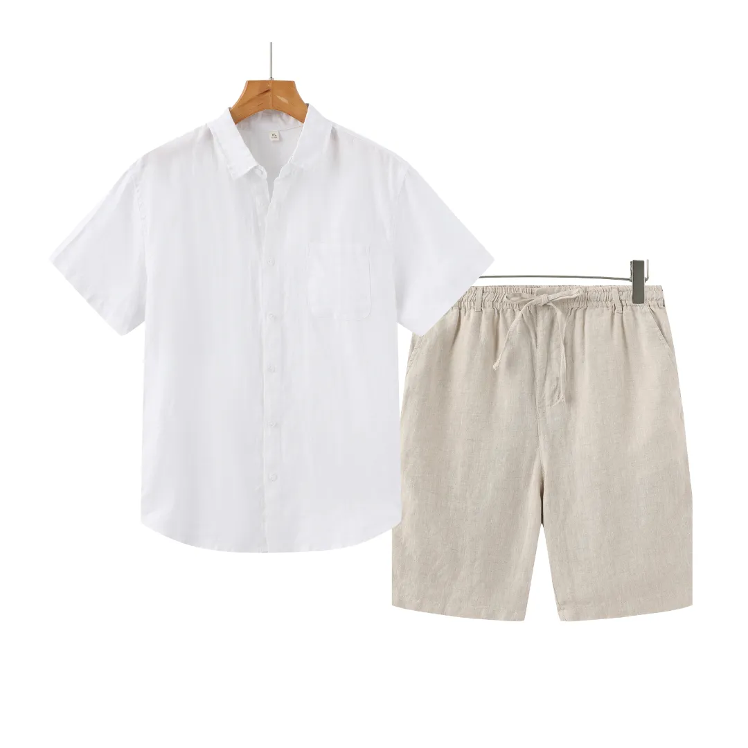 Icarus Linen Shorts Set - Lightweight Casual T-Shirt for Effortless Summer Style