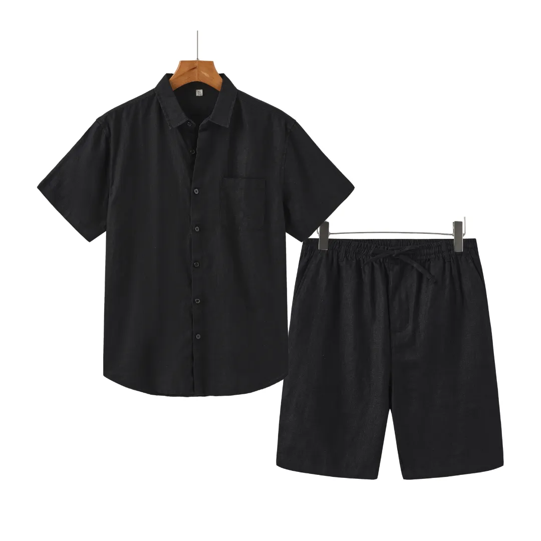 Icarus Linen Shorts Set - Lightweight Casual T-Shirt for Effortless Summer Style