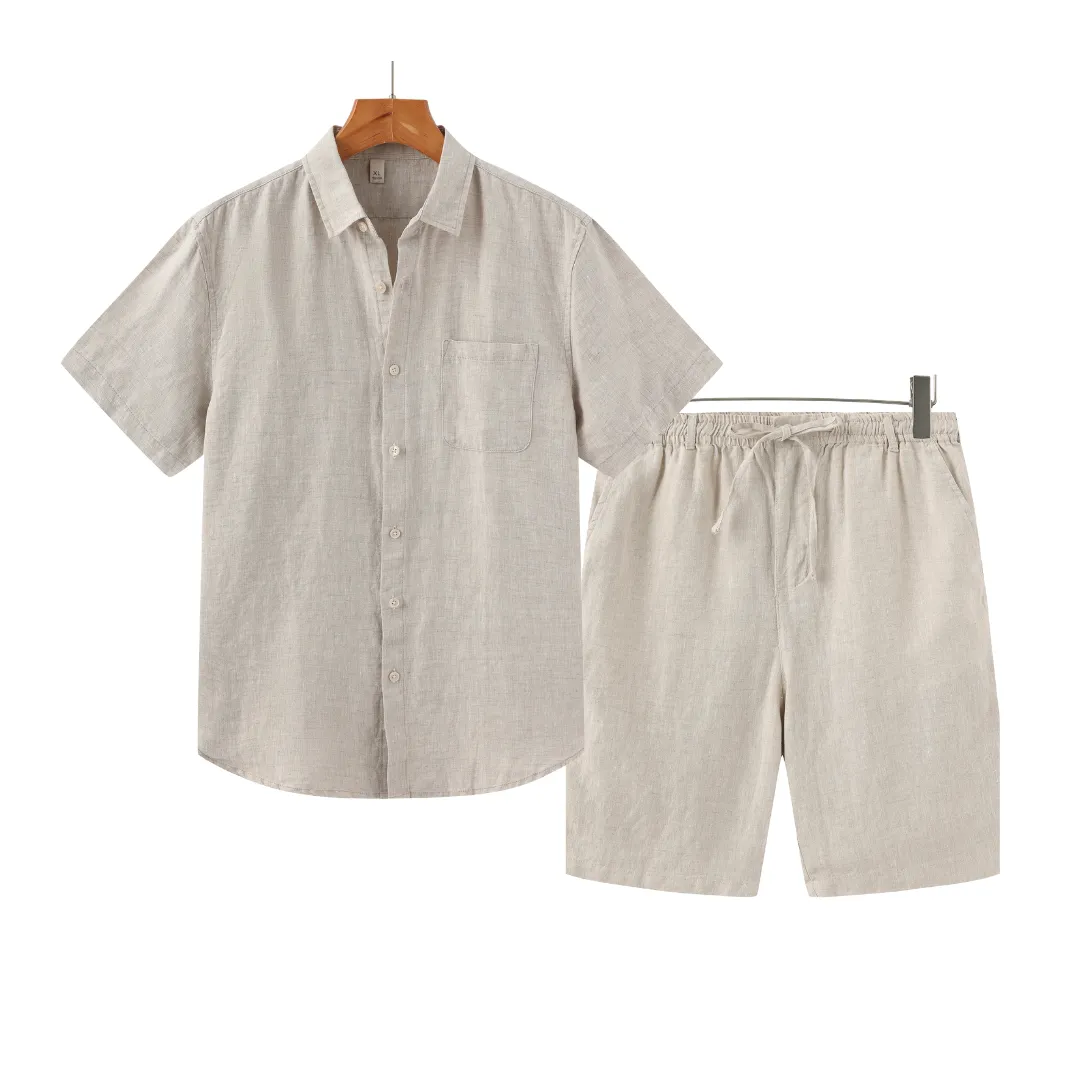 Icarus Linen Shorts Set - Lightweight Casual T-Shirt for Effortless Summer Style