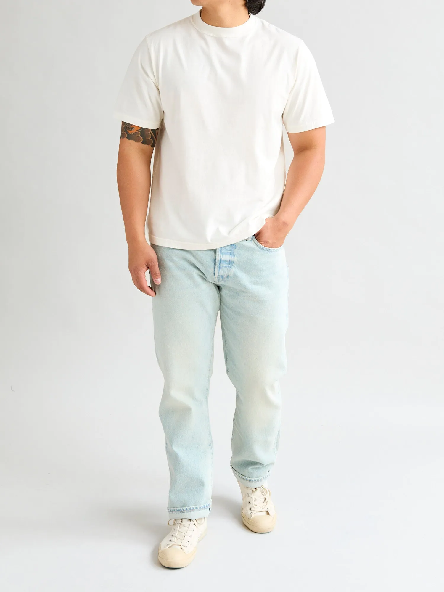 Jersey Regular T-Shirt in Off White