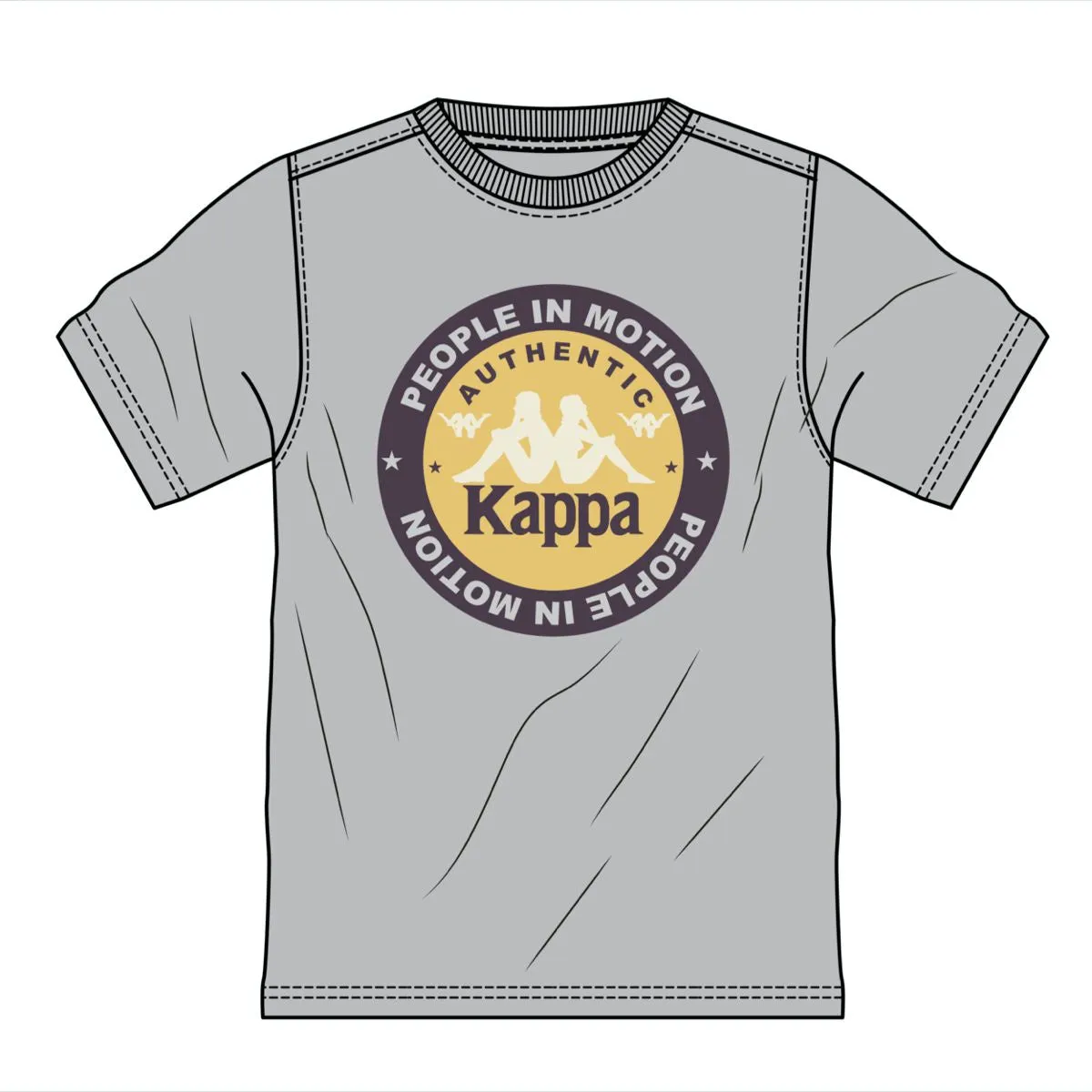 Kappa Grey-Violet Authentic Franeker Tee (36167HW-A2Z)