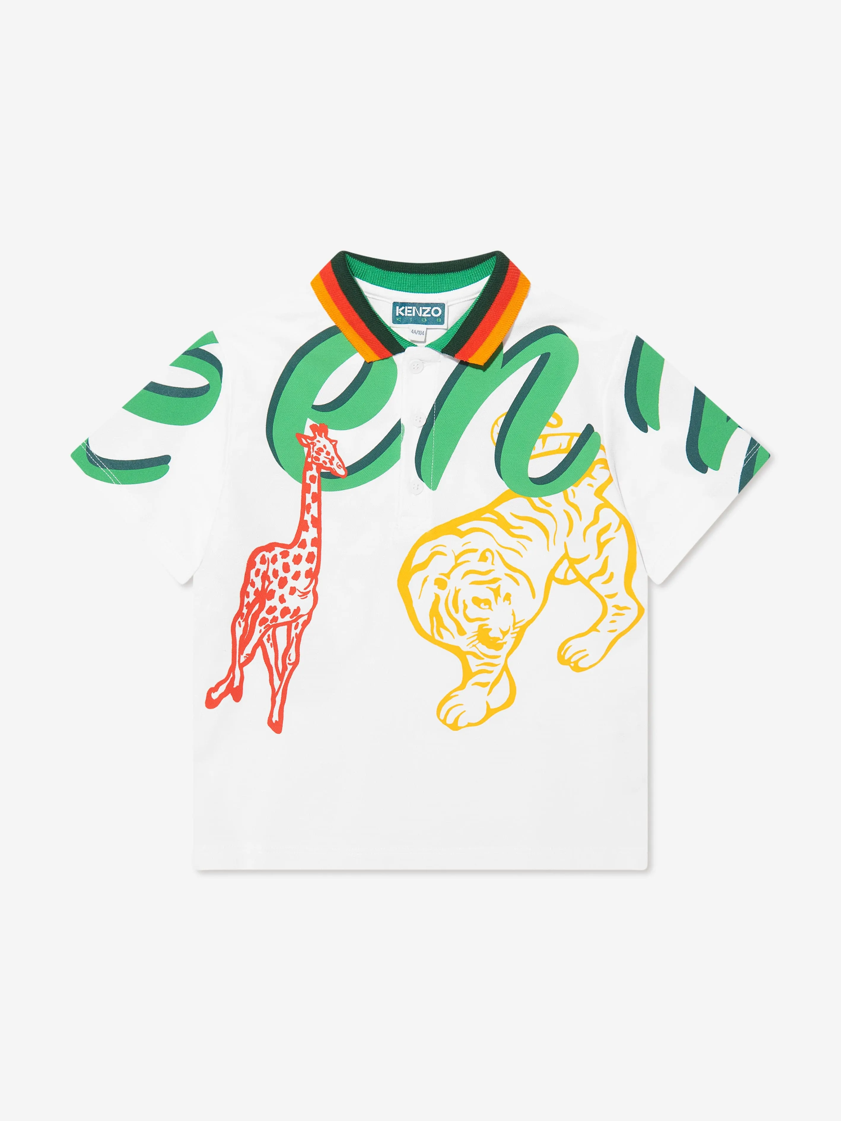 KENZO Baby Boys Organic Cotton Polo Shirt in White