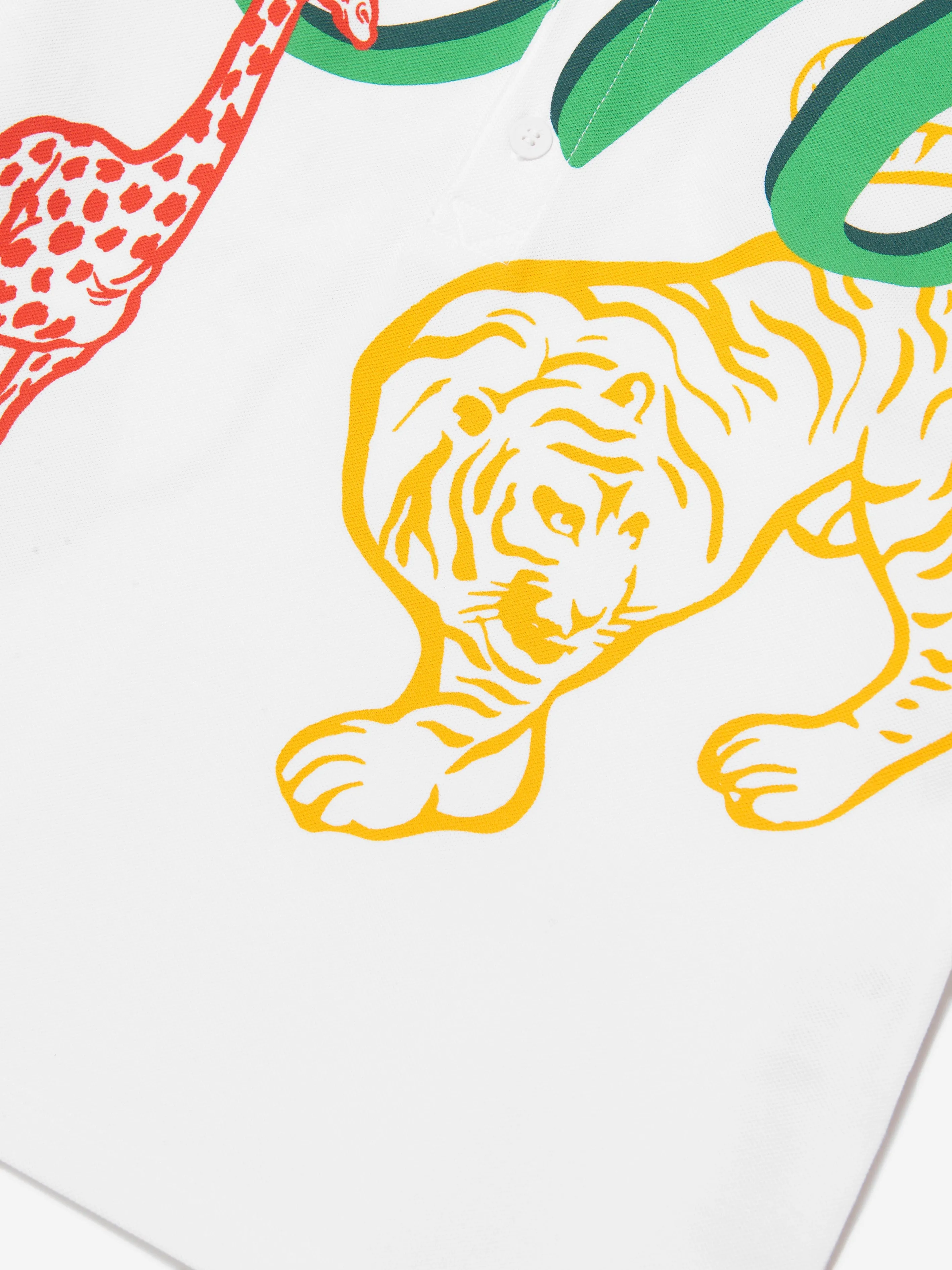 KENZO Baby Boys Organic Cotton Polo Shirt in White