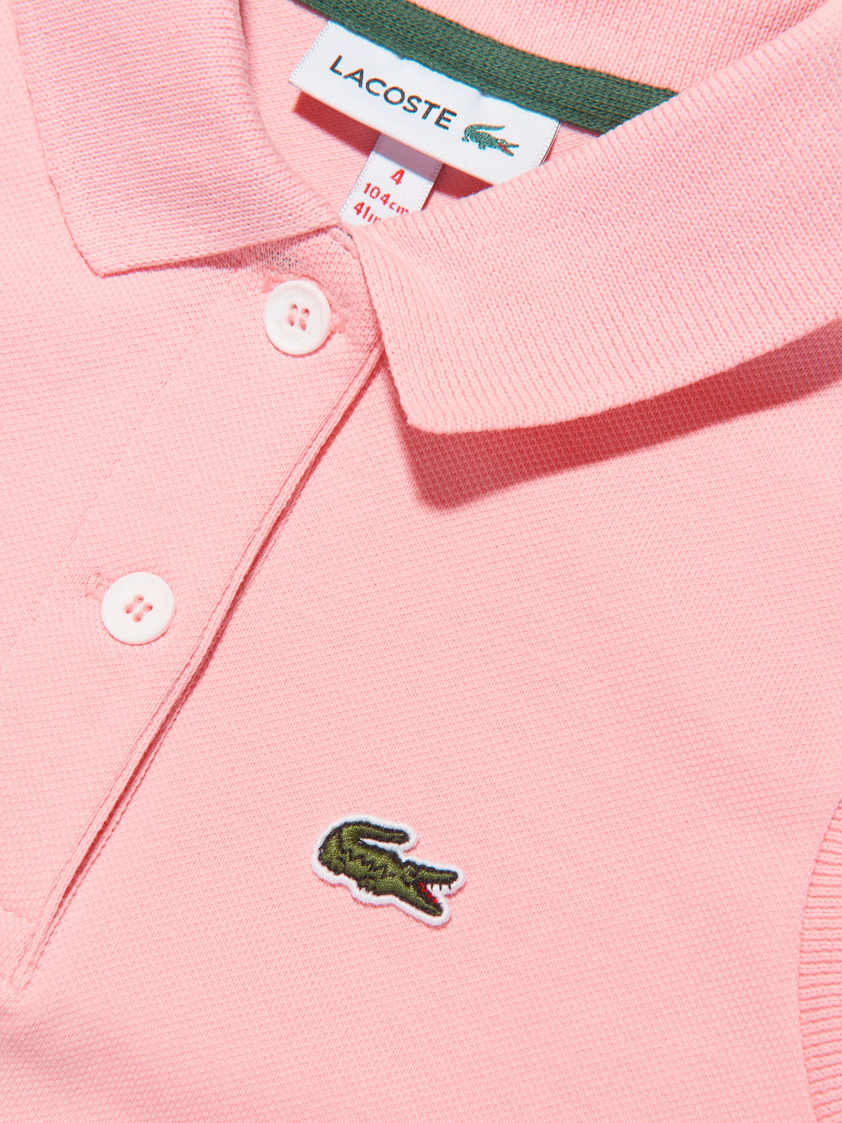 Lacoste Girls Sleeveless Polo Dress in Pink