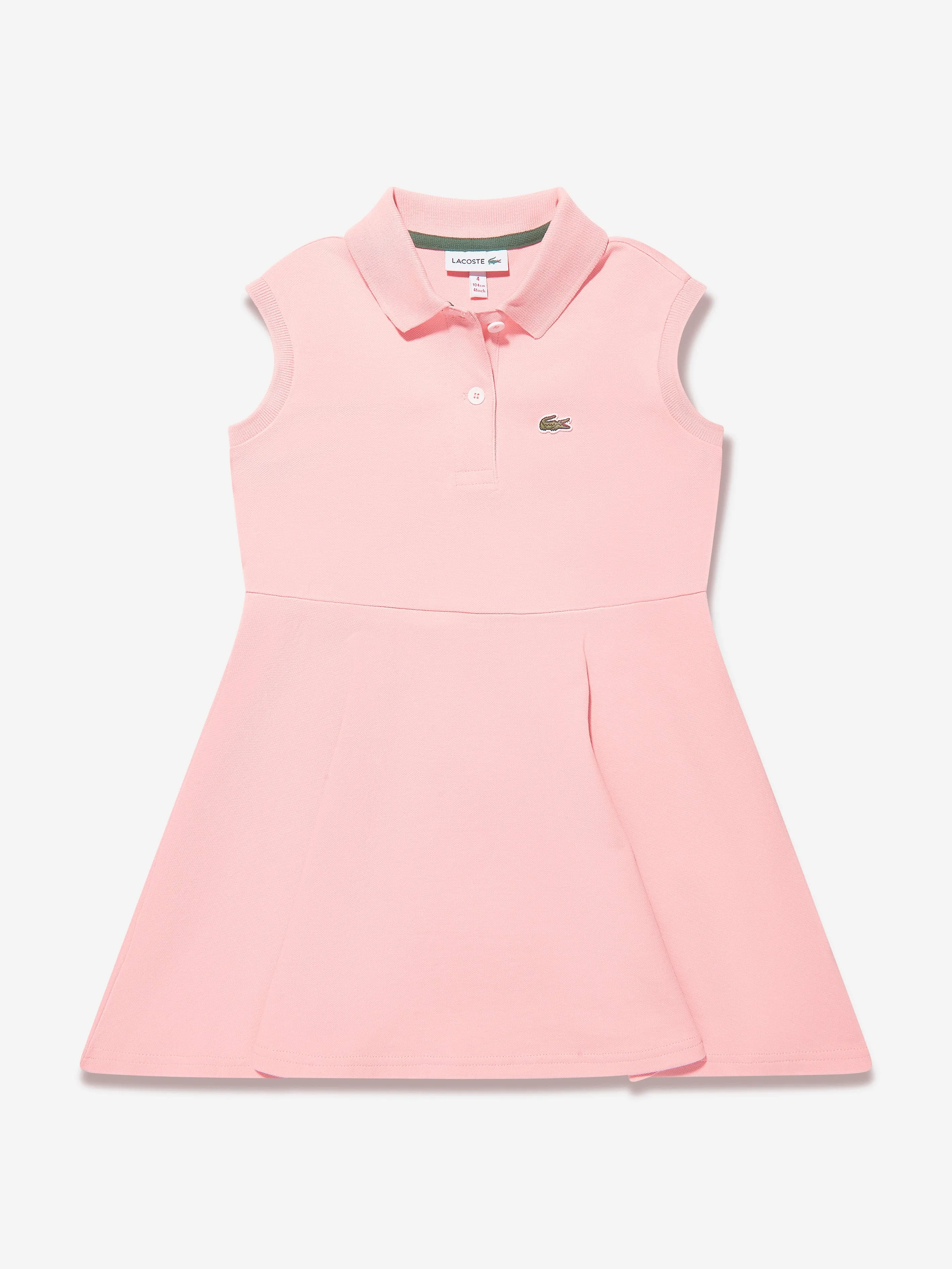Lacoste Girls Sleeveless Polo Dress in Pink