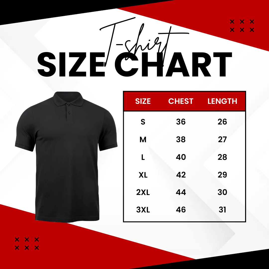 Lava Red & Black Polo T-Shirt with Shoulder Style