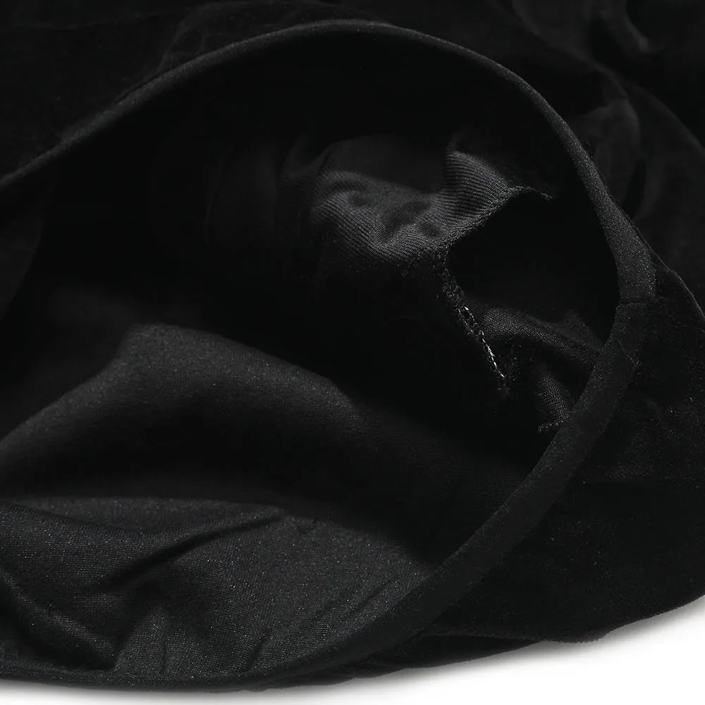 LOGO VELOUR LINE PULLOVER BLACK
