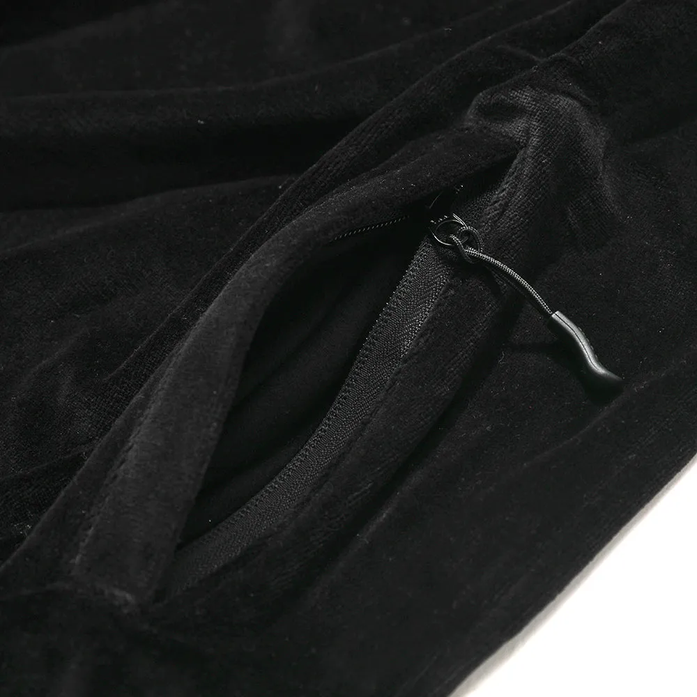 LOGO VELOUR LINE PULLOVER BLACK