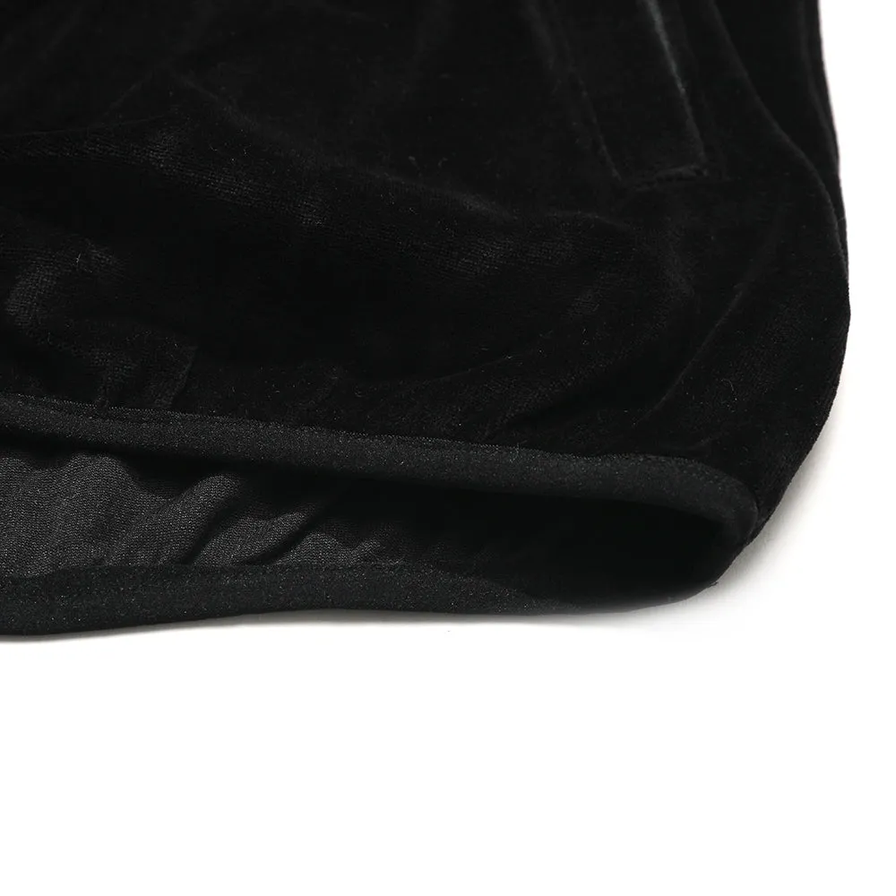 LOGO VELOUR LINE PULLOVER BLACK